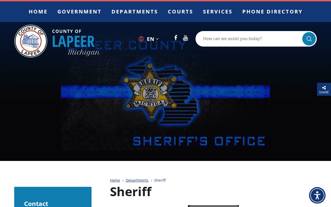 Lapeer County Sheriff's Office official web page