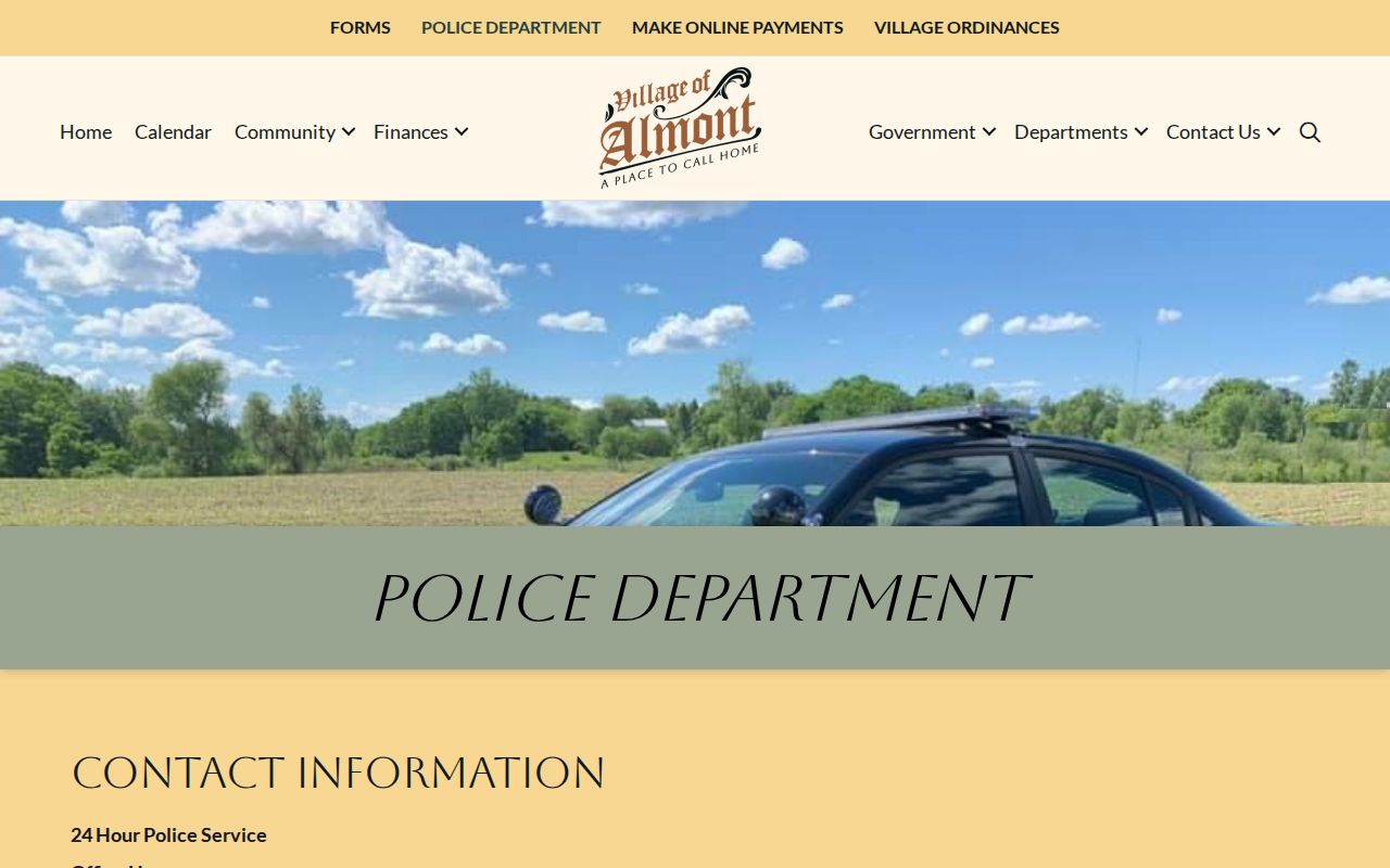 Village of Almont Police Department official webpage