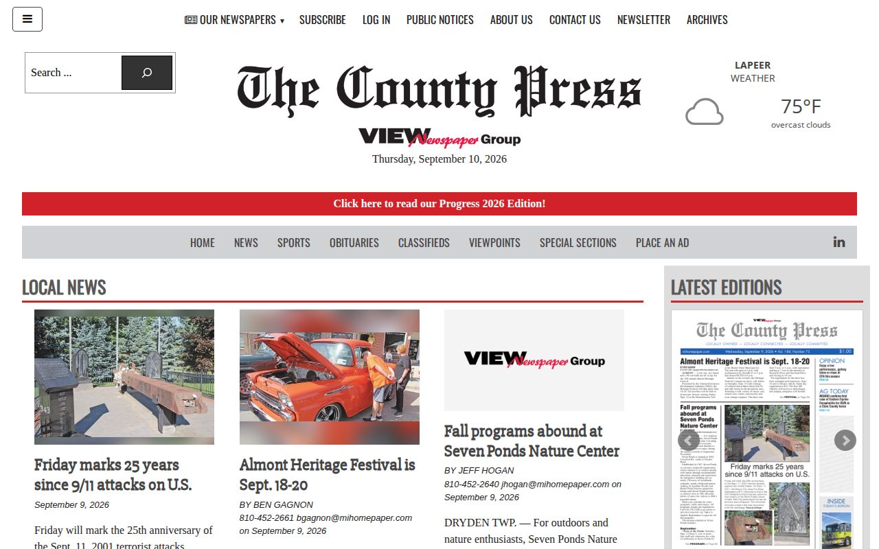The County Press local news website